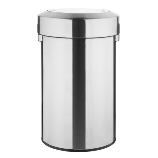 Bolero Brushed Steel Bin with Swing Lid 70Ltr (HT461)