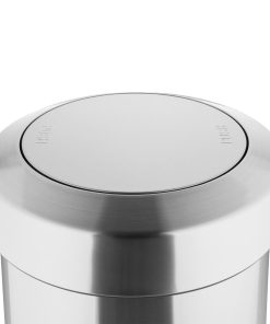 Bolero Brushed Steel Bin with Swing Lid 70Ltr (HT461)