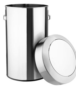 Bolero Brushed Steel Bin with Swing Lid 70Ltr (HT461)