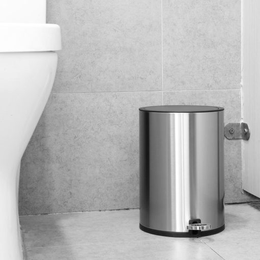 Jantex Round Brushed Steel Pedal Bin 3Ltr (HT478)