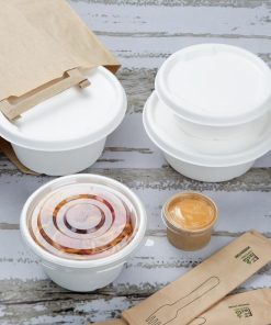 Fiesta Compostable Bagasse Bowl Base 400ml Pack of 50 (HW021)