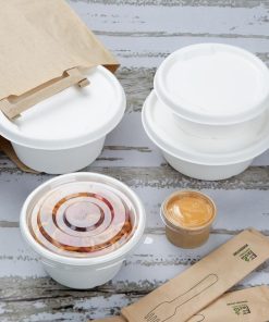 Fiesta Compostable Bagasse Bowl Base 750ml Pack of 50 (HW023)