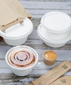 Fiesta Compostable Bagasse Bowl Base 900ml Pack of 50 (HW024)