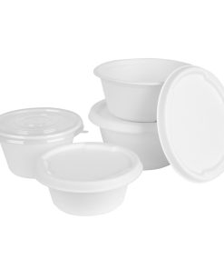 Fiesta Compostable Bagasse Lids for 400-500ml Bowl Bases Pack of 50 (HW025)