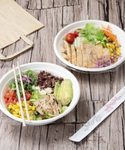 Fiesta Compostable Bagasse Poke Bowl Bases 24oz Pack of 50 (HW028)