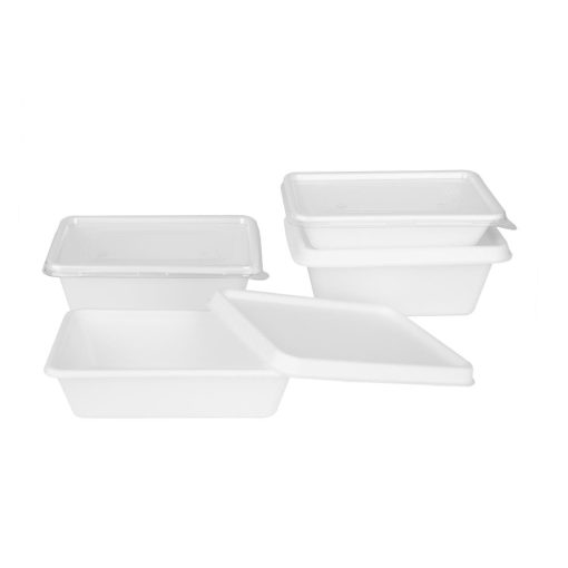 Fiesta Compostable Bagasse Food Container Bases 500ml Pack of 100 (HW033)