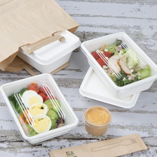 Fiesta Compostable Bagasse Food Container Bases 500ml Pack of 100 (HW033)