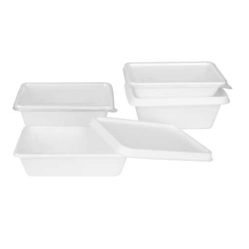 Fiesta Compostable Bagasse Food Container Bases 800ml Pack of 100 (HW035)