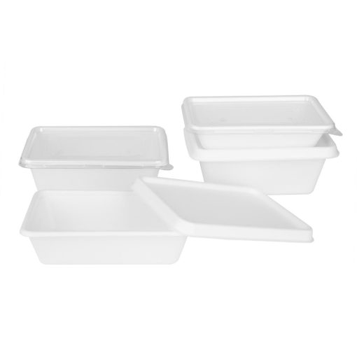 Fiesta Compostable Bagasse Food Container Bases 1000ml Pack of 100 (HW036)