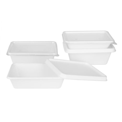 Fiesta Compostable Bagasse Lids for Bagasse Container Bases Pack of 100 (HW037)