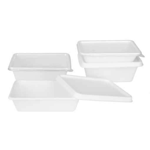 Fiesta Recyclable PET Lids for Bagasse Container Bases Pack of 100 (HW038)