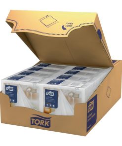 Tork Premium Linstyle 1-4 Fold Napkins White-Black 39x39cm Pack of 700 (HX963)