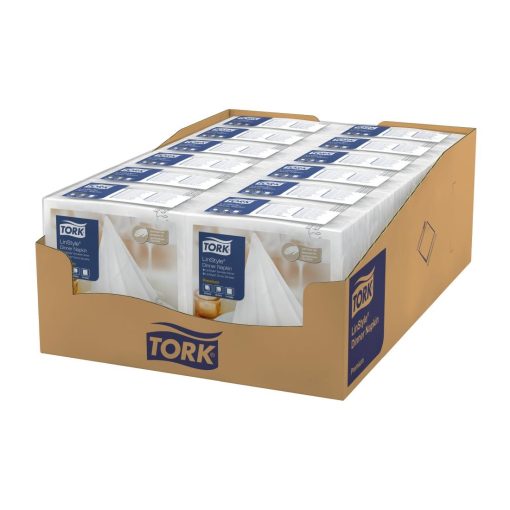 Tork Premium Linstyle 1-4 Fold Napkins White-Black 39x39cm Pack of 700 (HX963)