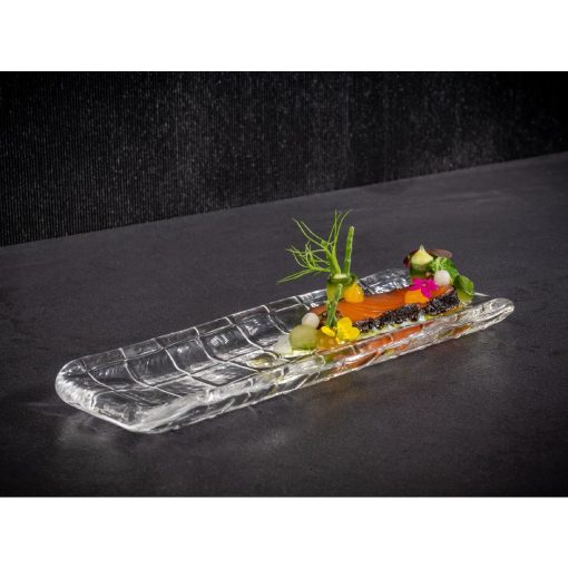 APS Takashi Sushi Board Clear Glass 190x65mm (HY312)