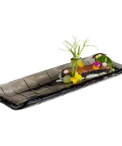 APS Takashi Sushi Board French Grey Glass 190x65mm (HY313)