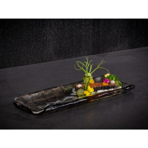 APS Takashi Sushi Board French Grey Glass 190x65mm (HY313)