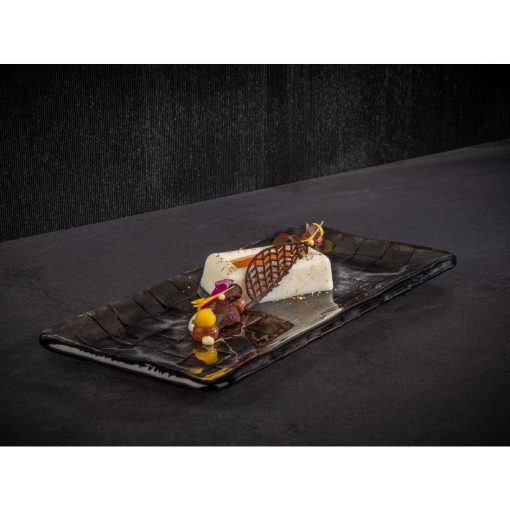 APS Takashi Sushi Board French Grey Glass 260x130mm (HY315)