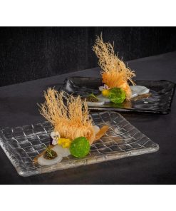 APS Takashi Sushi Board French Grey Glass 230x180mm (HY317)