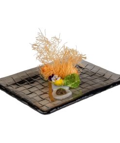 APS Takashi Sushi Board French Grey Glass 230x180mm (HY317)