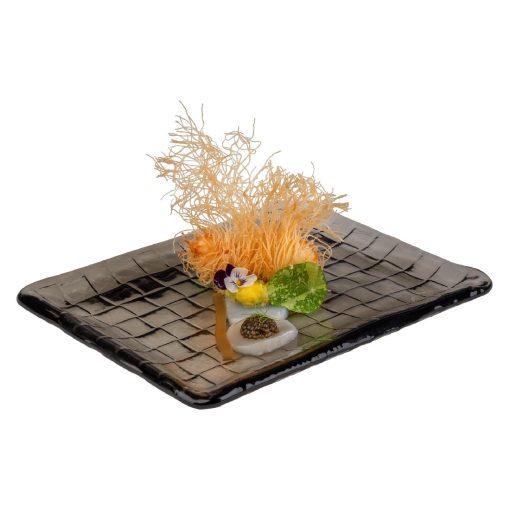 APS Takashi Sushi Board French Grey Glass 230x180mm (HY317)