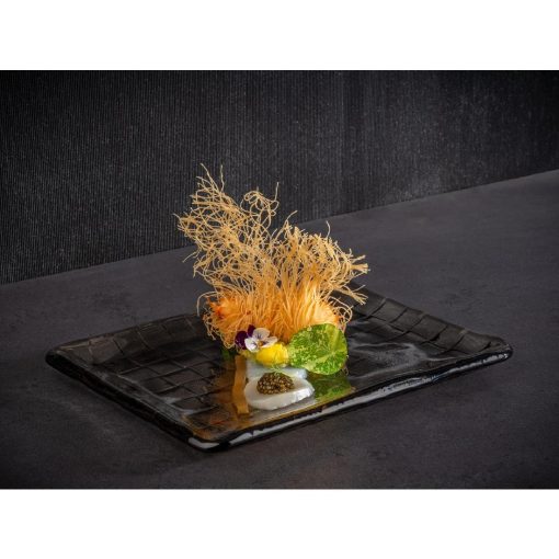 APS Takashi Sushi Board French Grey Glass 230x180mm (HY317)