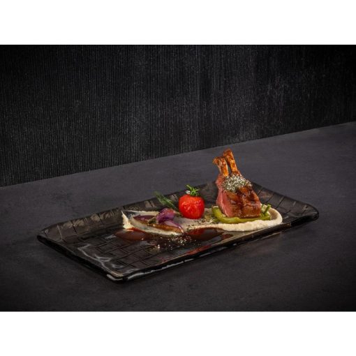 APS Takashi Sushi Board French Grey Glass 295x155mm (HY319)