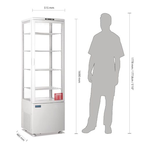 Polar C-Series Energy Efficient Curved Door Display Fridge White 235Ltr (CX575)