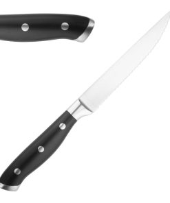 Olympia Premium Riveted Steak Knives with Black ABS Handles Pack of 6 (GR919)