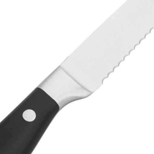 Olympia Premium Riveted Steak Knives with Black ABS Handles Pack of 6 (GR919)