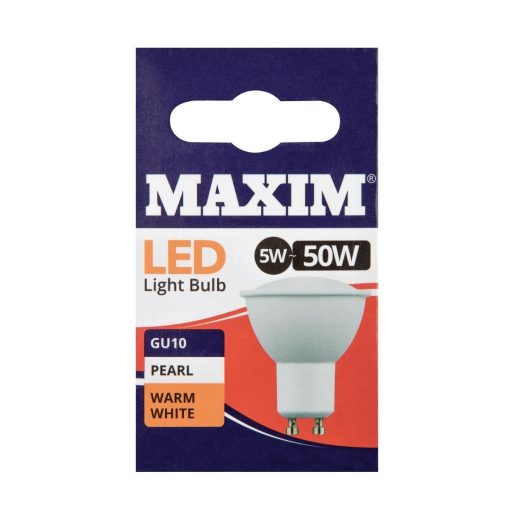 Status Maxim LED GU10 Pearl Warm White 5W Pack of 10 (HC646)