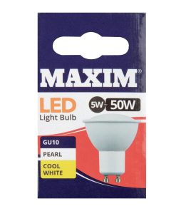 Status Maxim LED GU10 Pearl Cool White 5W Pack of 10 (HC647)