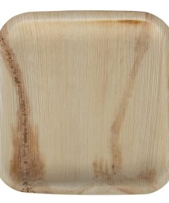 Fiesta Compostable Palm Leaf Plates Square 200mm Pack of 100 (HT872)