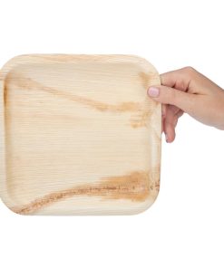 Fiesta Compostable Palm Leaf Plates Square 200mm Pack of 100 (HT872)