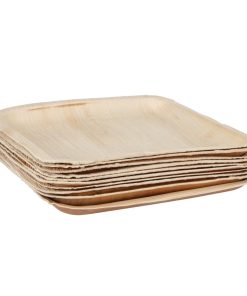 Fiesta Compostable Palm Leaf Plates Square 250mm Pack of 100 (HT875)