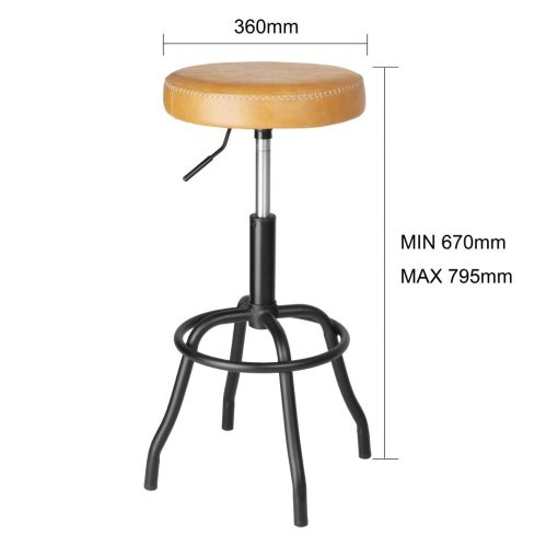 Bolero Brooklyn PU High Bar Stool - Caramel (HW290)