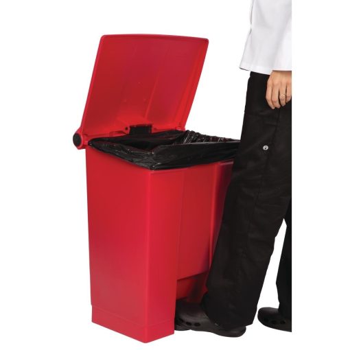 Rubbermaid Step On Pedal Bin Red 68Ltr (K822)