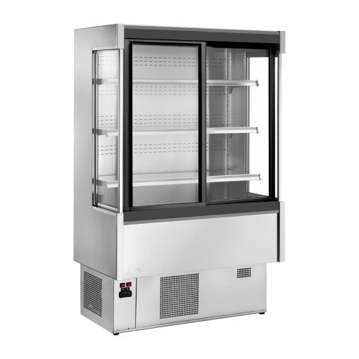 Zoin Silver Multideck Display Stainless Steel Finish with Sliding Doors 1000mm (UA056-100)