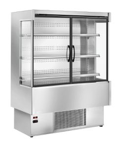 Zoin Silver Multideck Display Stainless Steel Finish with Hinged Doors 1000mm (UA057-100)