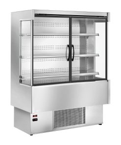 Zoin Silver Multideck Display Stainless Steel Finish with Hinged Doors 1500mm (UA057-150)