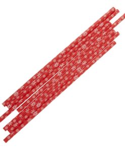 Fiesta Compostable Snowflake Paper Straws 210mm Pack of 250 (HS983)