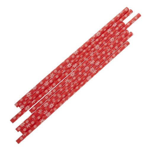 Fiesta Compostable Snowflake Paper Straws 210mm Pack of 250 (HS983)