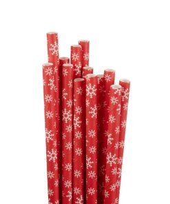 Fiesta Compostable Snowflake Paper Straws 210mm Pack of 250 (HS983)