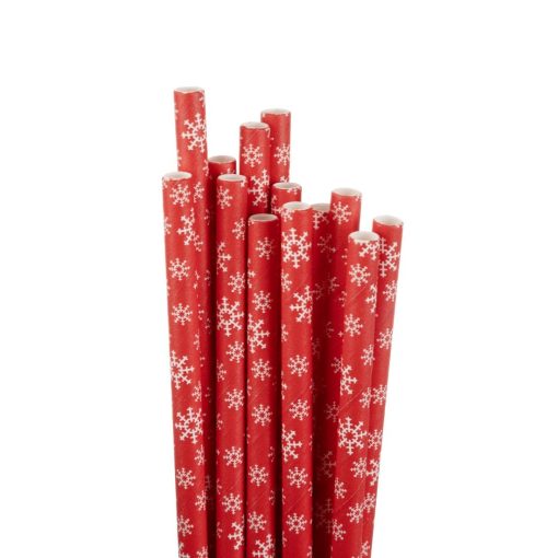 Fiesta Compostable Snowflake Paper Straws 210mm Pack of 250 (HS983)