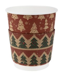 Fiesta Recyclable Festive Double Wall Hot Cups 8oz Pack of 500 (HX280)