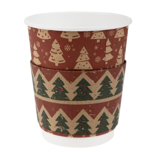 Fiesta Recyclable Festive Double Wall Hot Cups 8oz Pack of 500 (HX280)