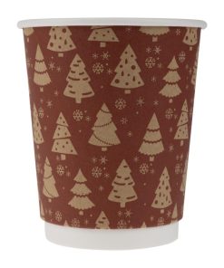 Fiesta Recyclable Festive Double Wall Hot Cups 8oz Pack of 500 (HX280)