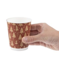 Fiesta Recyclable Festive Double Wall Hot Cups 8oz Pack of 500 (HX280)