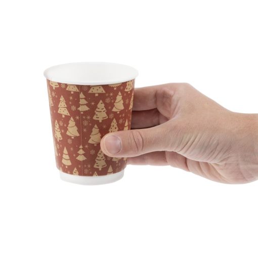 Fiesta Recyclable Festive Double Wall Hot Cups 8oz Pack of 500 (HX280)