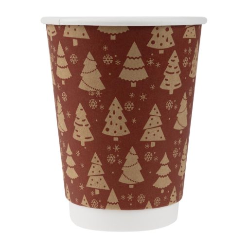 Fiesta Recyclable Hot Cup Double Wall Festive 12oz Pack of 500 (HX282)