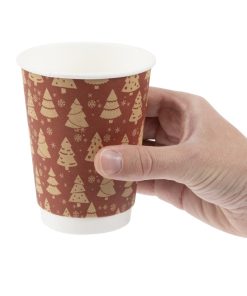 Fiesta Recyclable Hot Cup Double Wall Festive 12oz Pack of 500 (HX282)